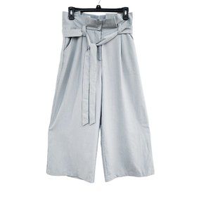 New SZ S Women's Renamed  Gray Wide Leg High Waist Culottes Pants with Bow